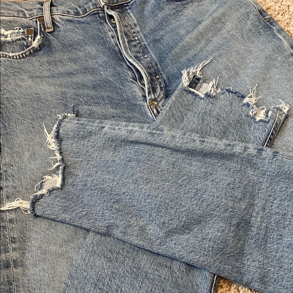 Agolde Nico HighWaist ButtonFly Distressed Jeans A093D-3002 Organic Cotton. 28 - Picture 6 of 15